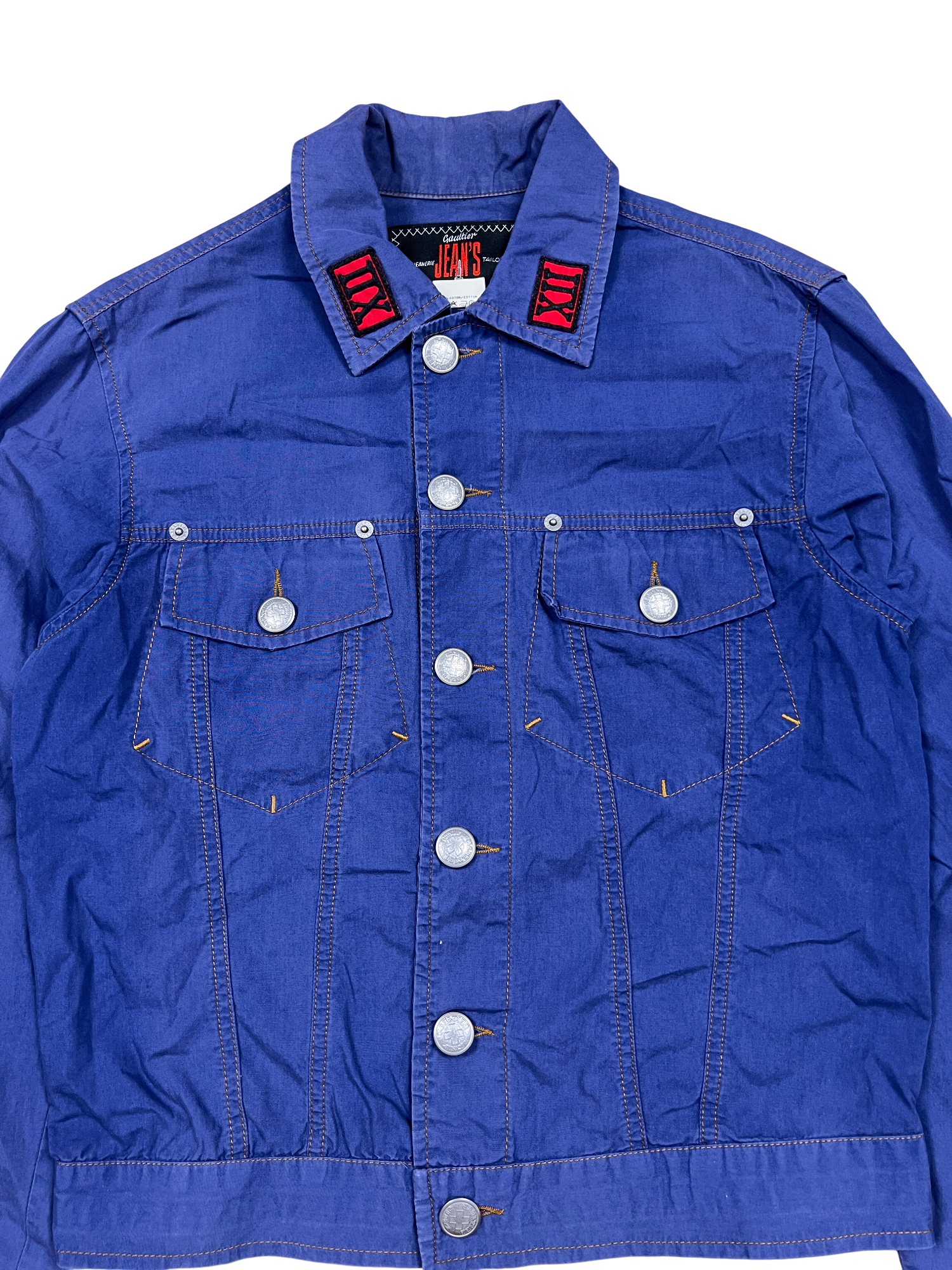 Jean Paul Gaultier Denim Jacket Blue 90's Buttons - cloakerstore