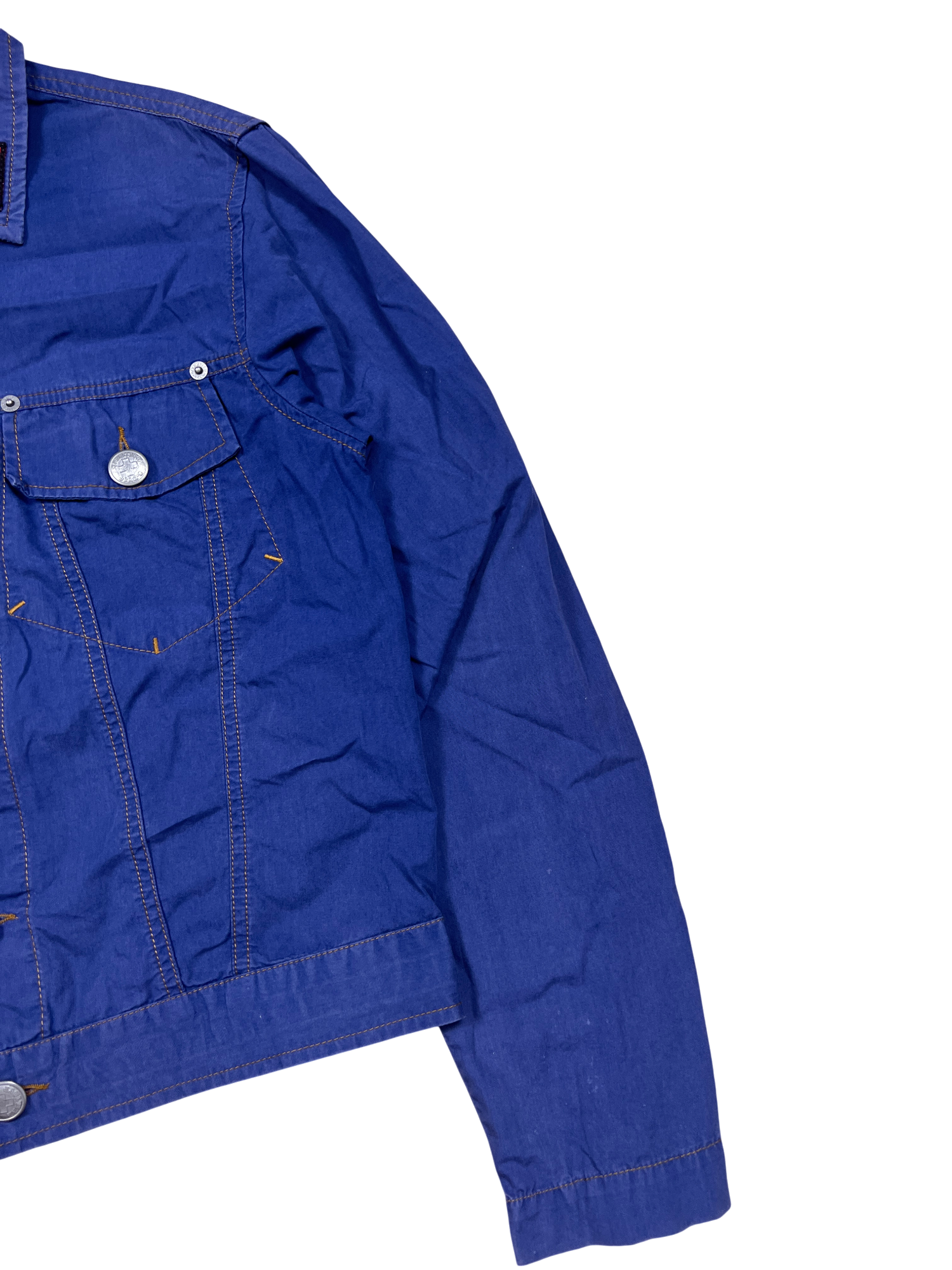 Jean Paul Gaultier Denim Jacket Blue 90's Buttons - cloakerstore