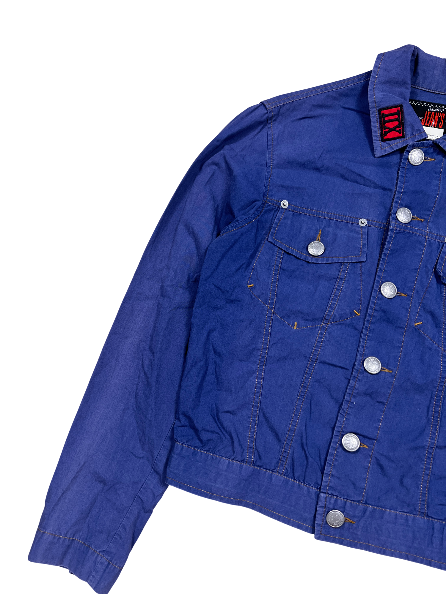 Jean Paul Gaultier Denim Jacket Blue 90's Buttons - cloakerstore