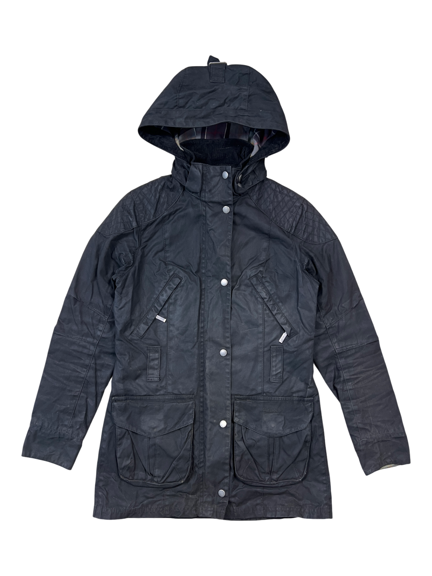 Barbour Rebel Jacket Black Waxed - cloakerstore