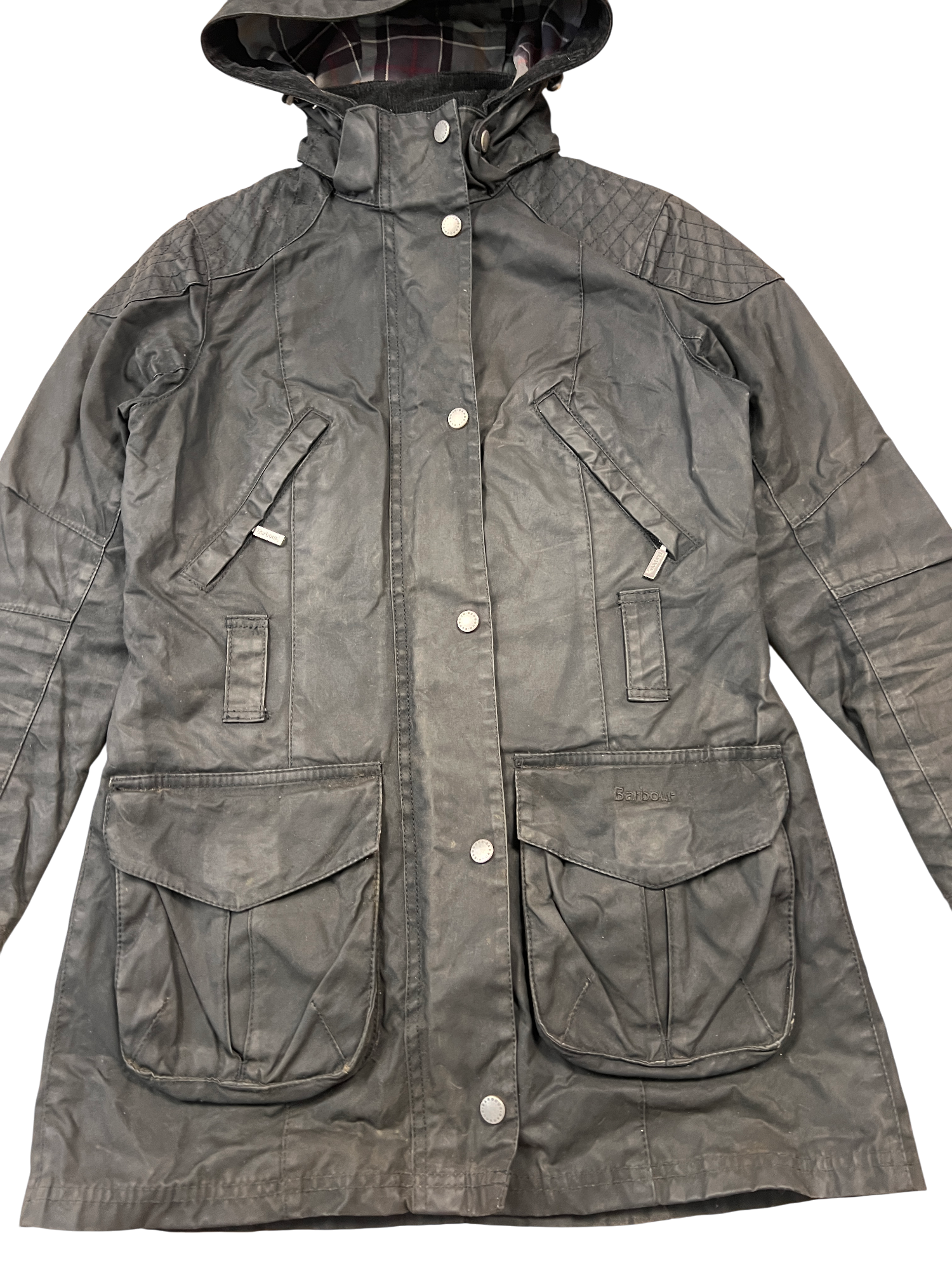 Barbour Rebel Jacket Black Waxed - cloakerstore