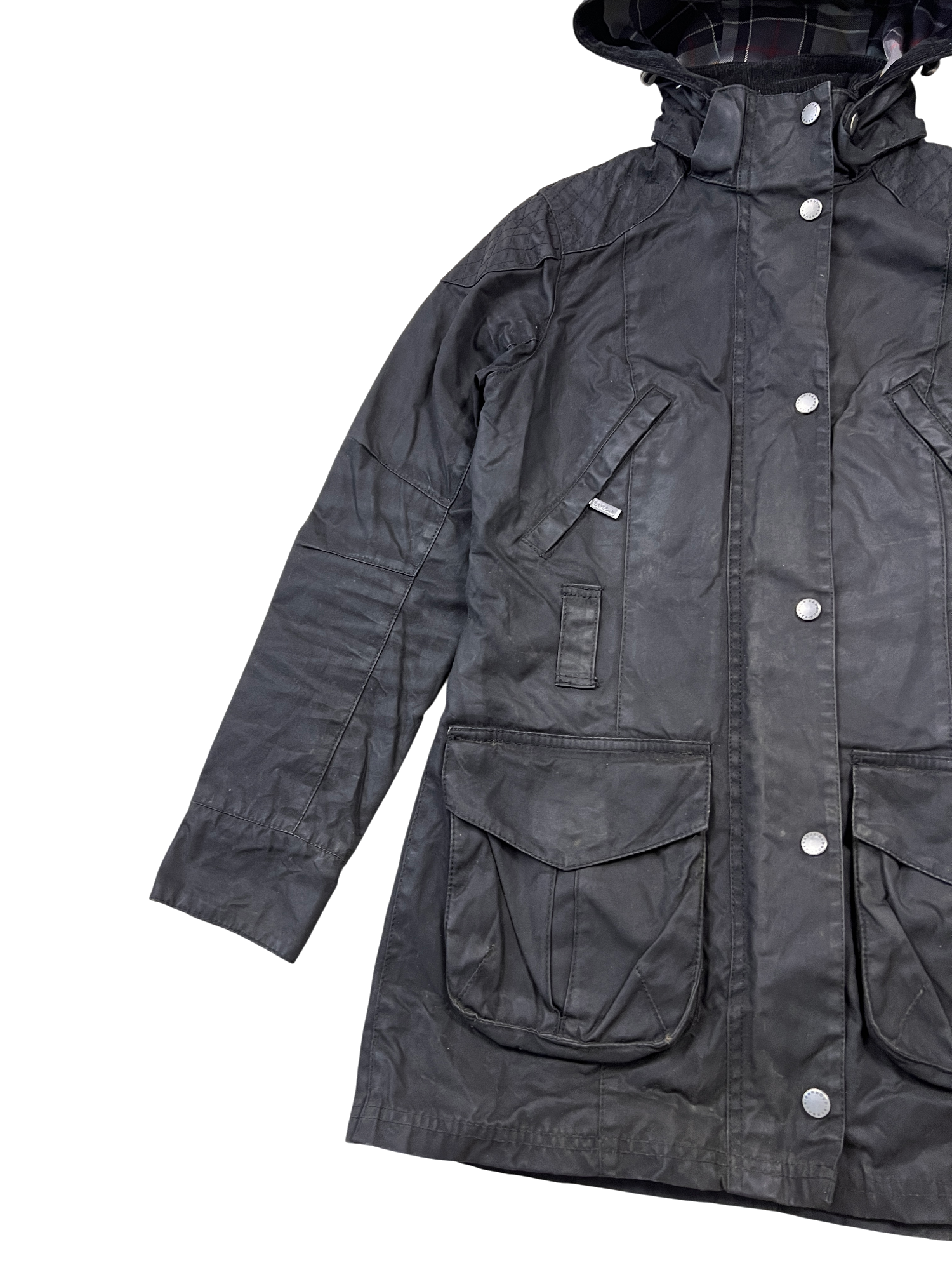 Barbour Rebel Jacket Black Waxed - cloakerstore