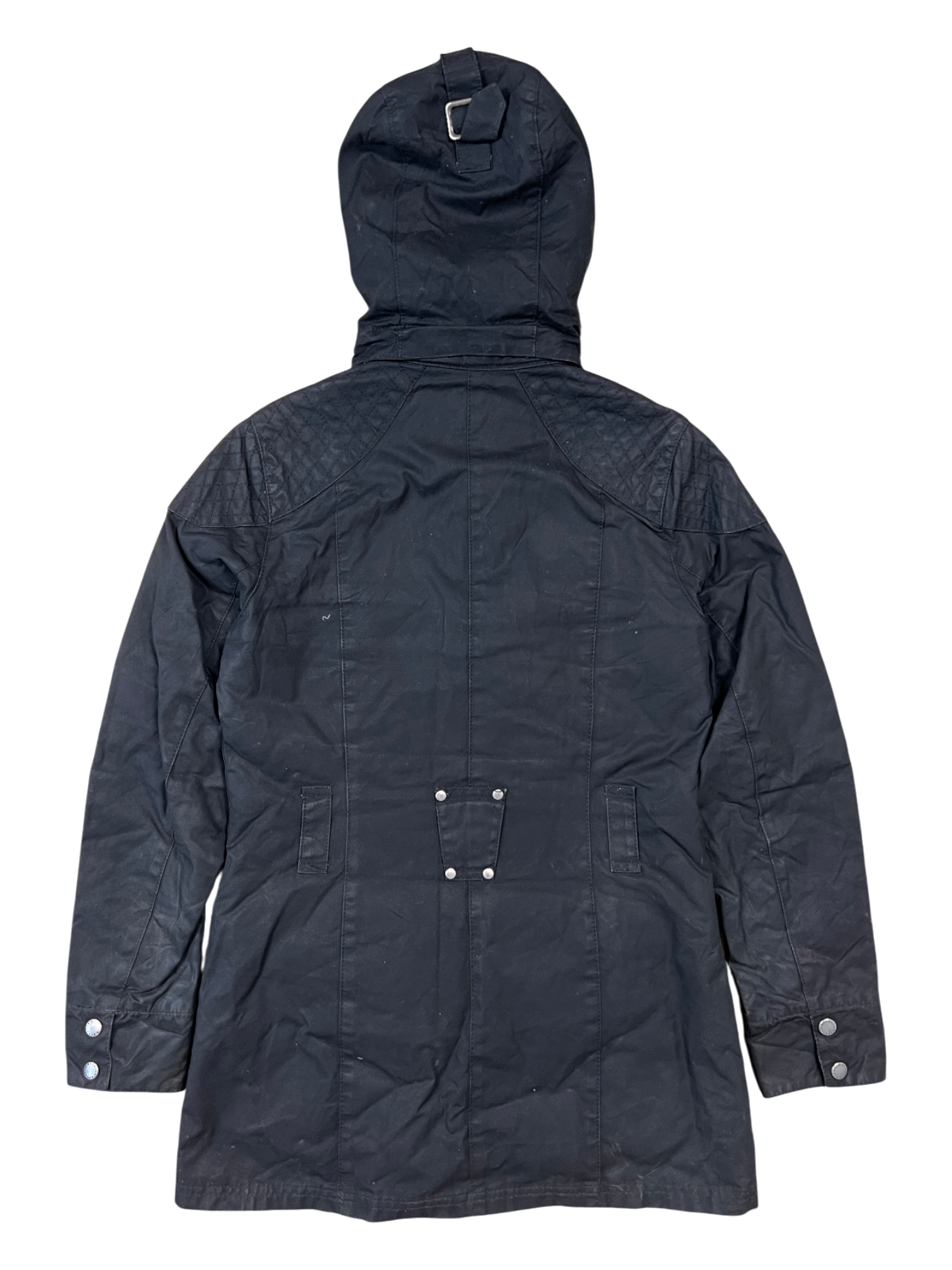 Barbour Rebel Jacket Black Waxed - cloakerstore