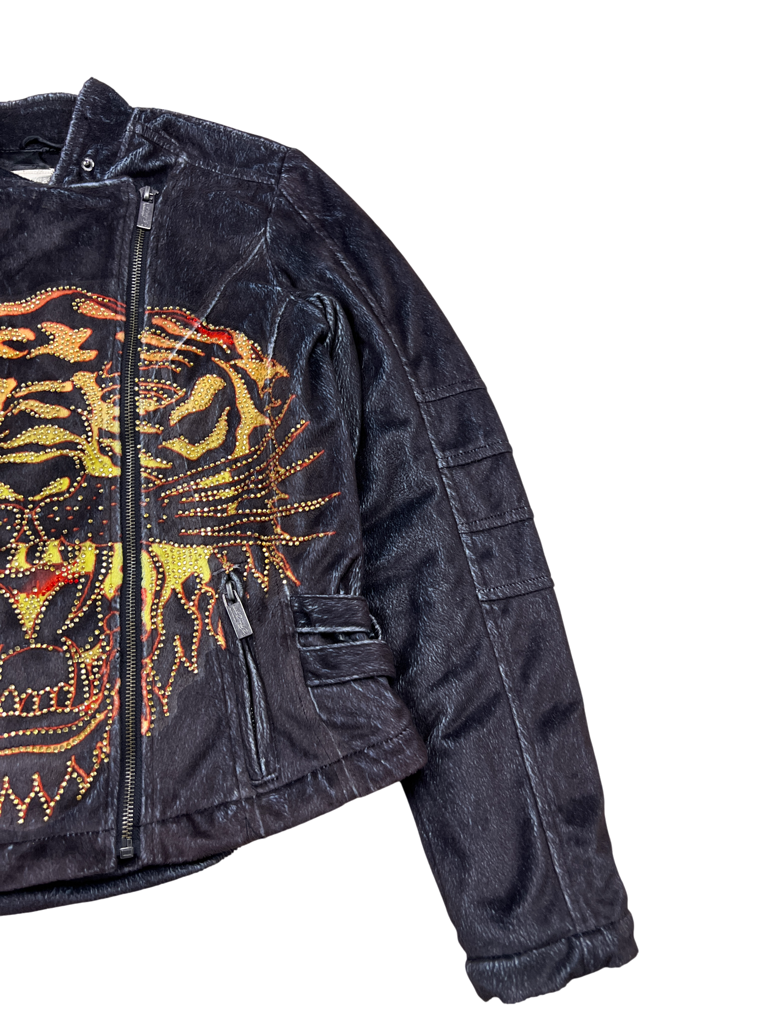 Ed Hardy Jacket Vintage Sherpa Lion - cloakerstore
