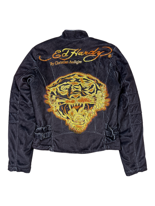 Ed Hardy Jacket Vintage Sherpa Lion - cloakerstore