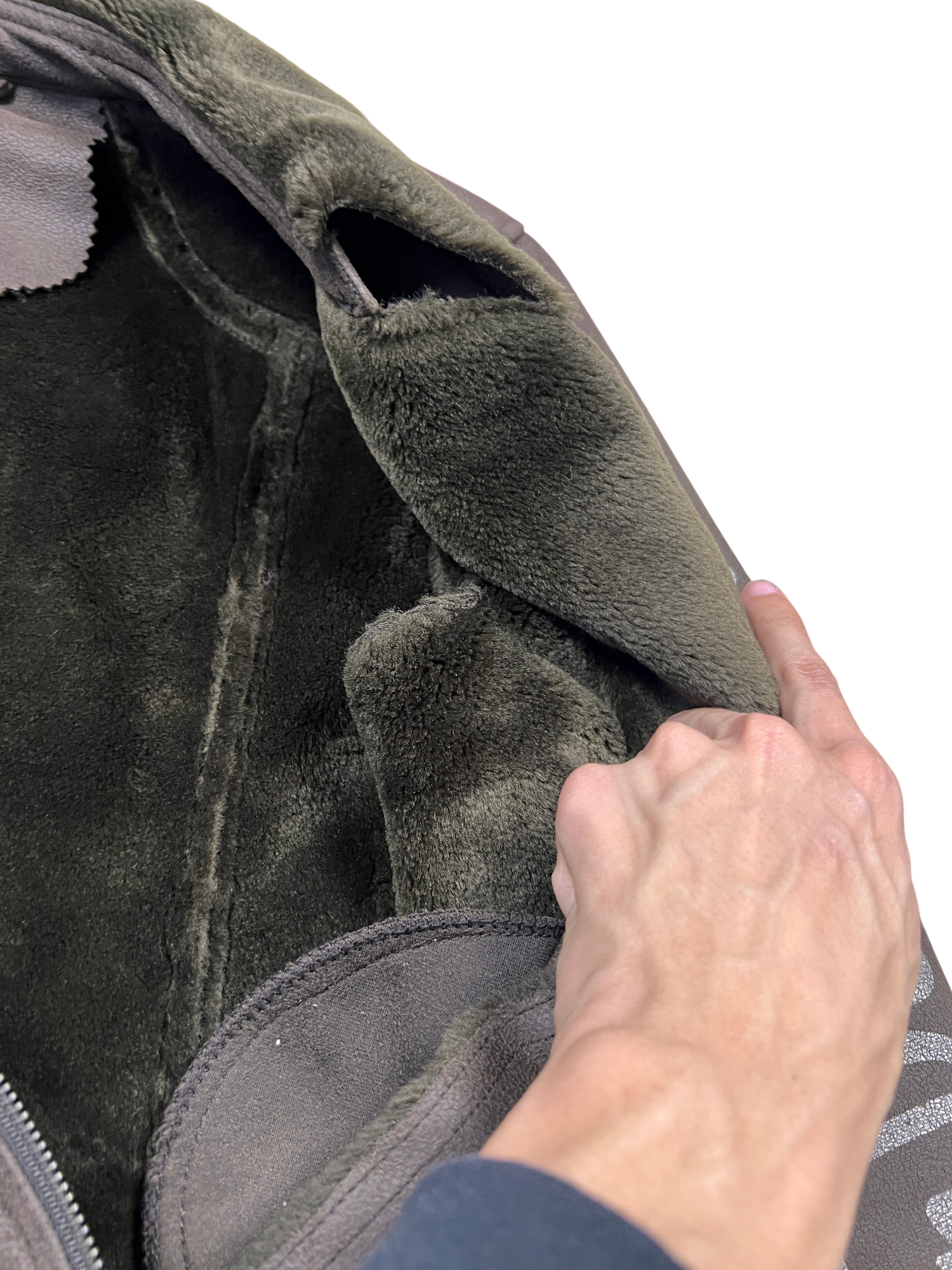 Von Dutch Biker Jacket Sherpa Brown - cloakerstore