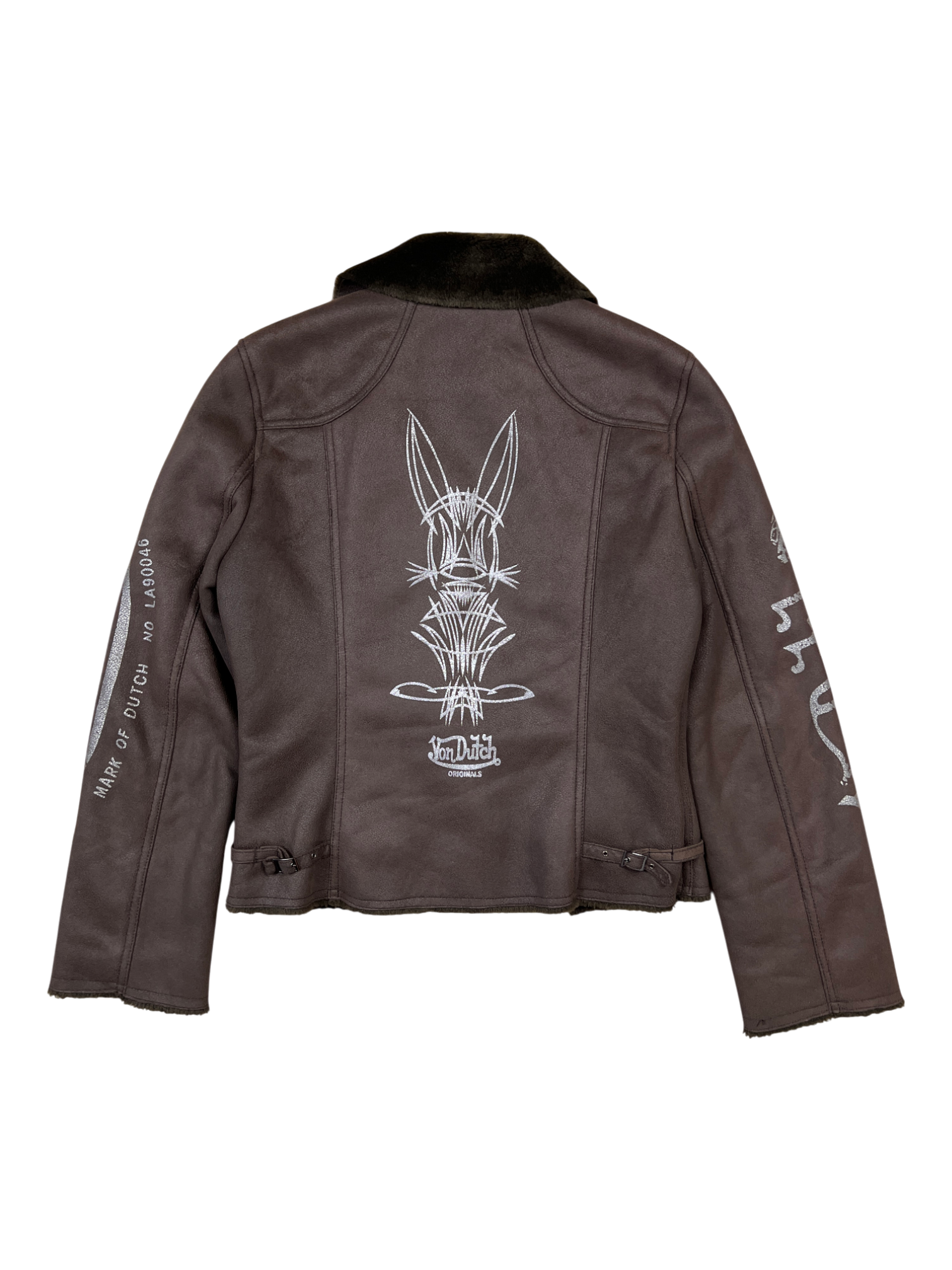 Von Dutch Biker Jacket Sherpa Brown - cloakerstore