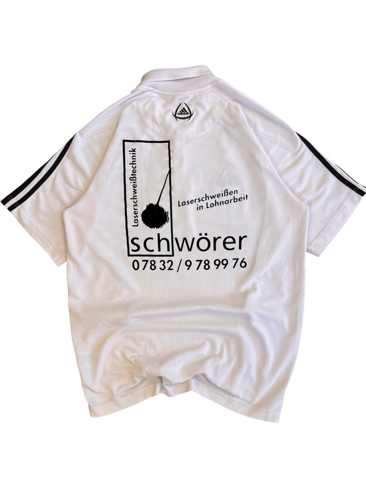 Adidas Vintage Polo Y2K Black/White Retro 2000's Premium - cloakerstore