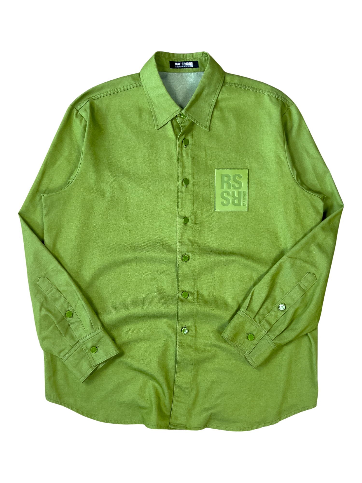 Raf Simons Straight Fit Denim Shirt - Green 2023 - cloakerstore