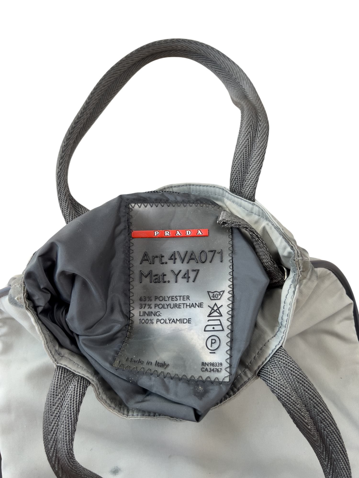 Prada Sports Tote Bag Nylon Gray - cloakerstore