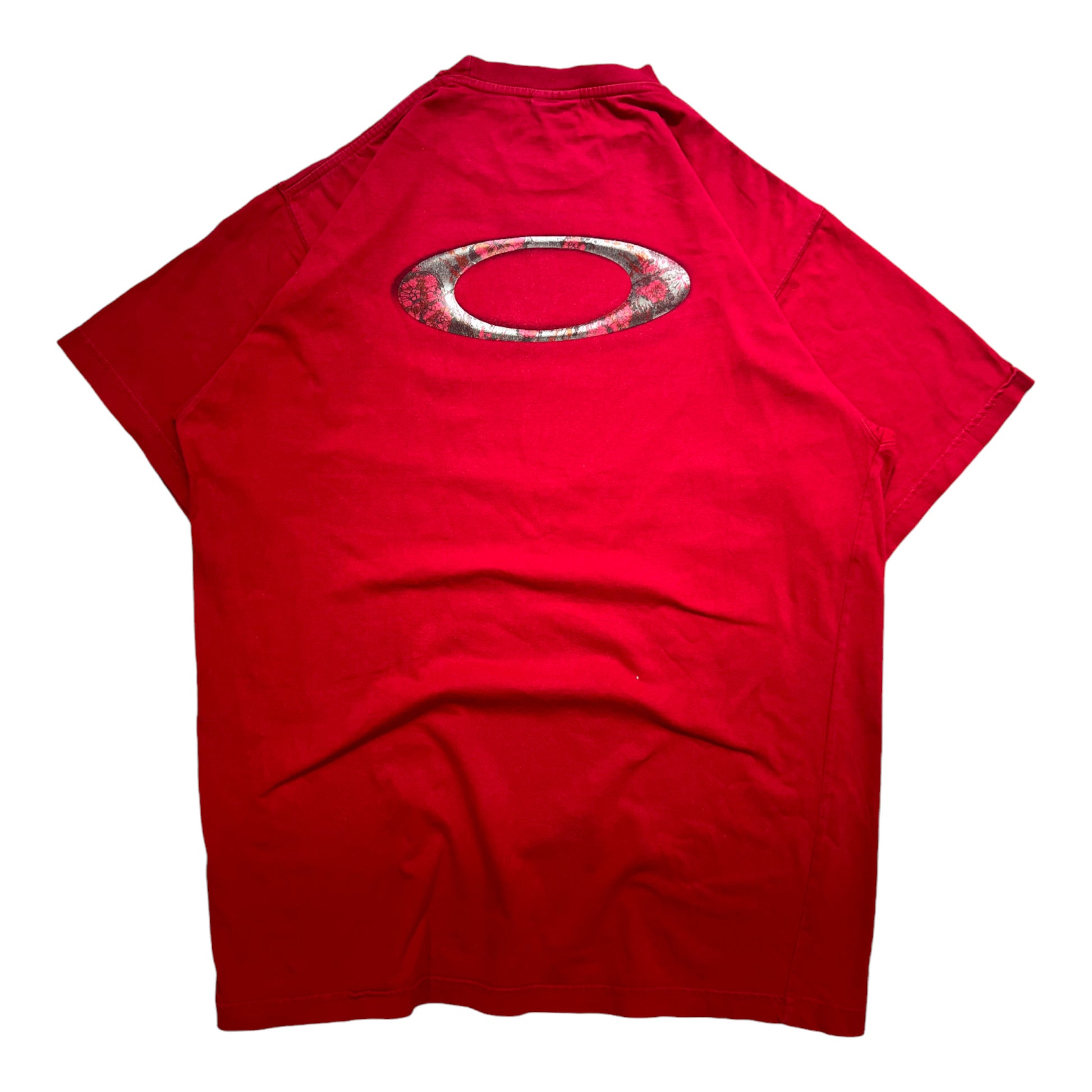 Oakley Vintage T-shirt Heavy Weight Red Big Logo Premium - cloakerstore