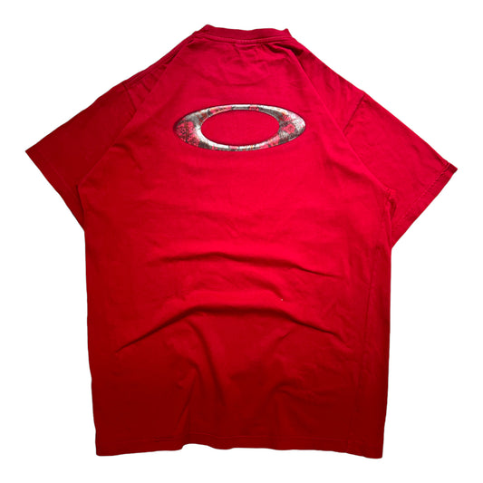 Oakley Vintage T-shirt Heavy Weight Red Big Logo Premium - cloakerstore
