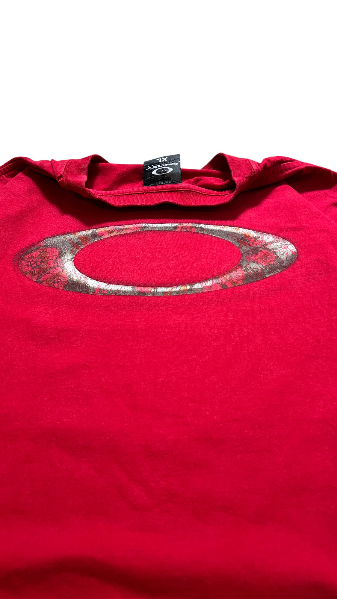Oakley Vintage T-shirt Heavy Weight Red Big Logo Premium - cloakerstore