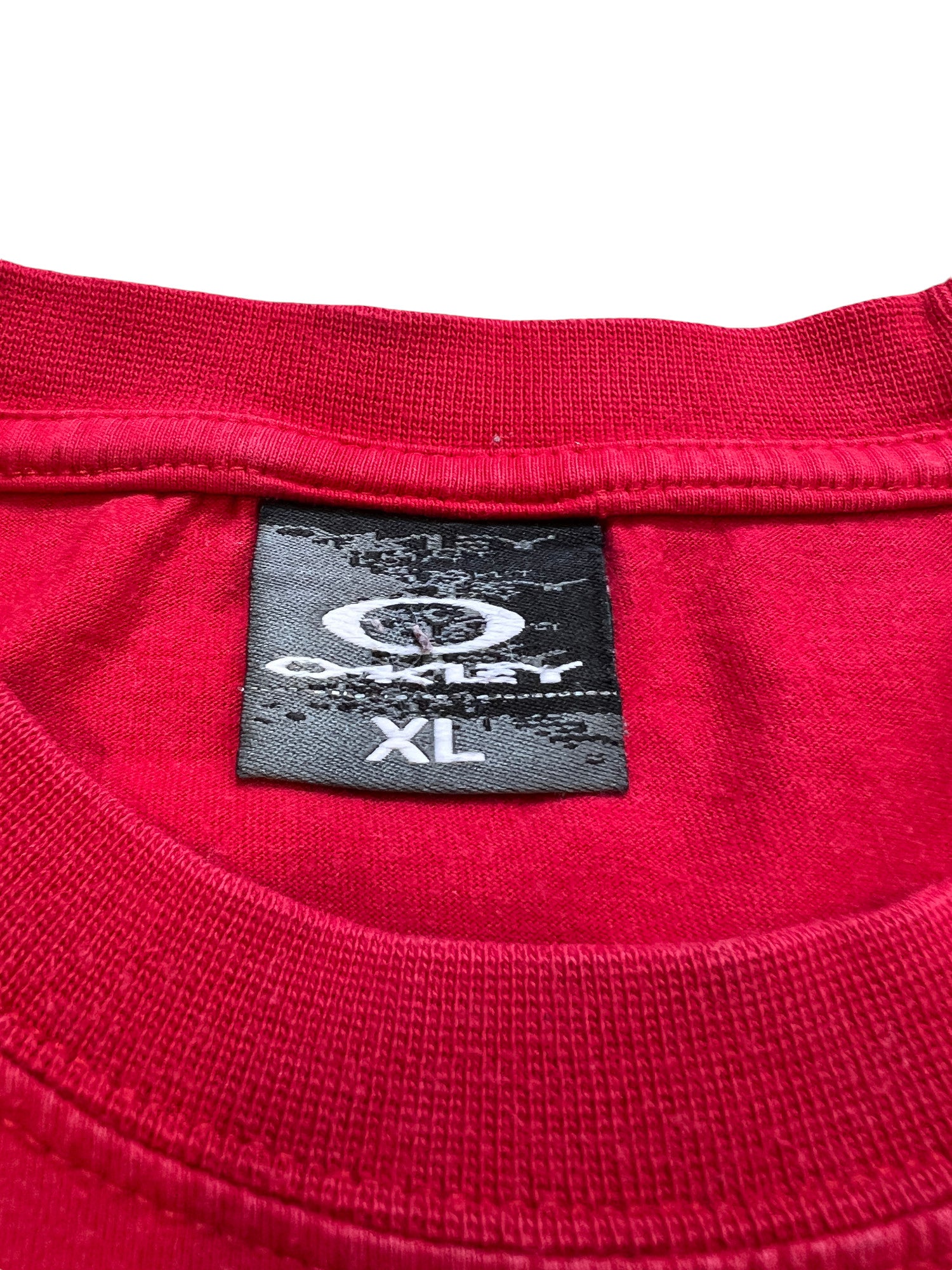 Oakley Vintage T-shirt Heavy Weight Red Big Logo Premium - cloakerstore