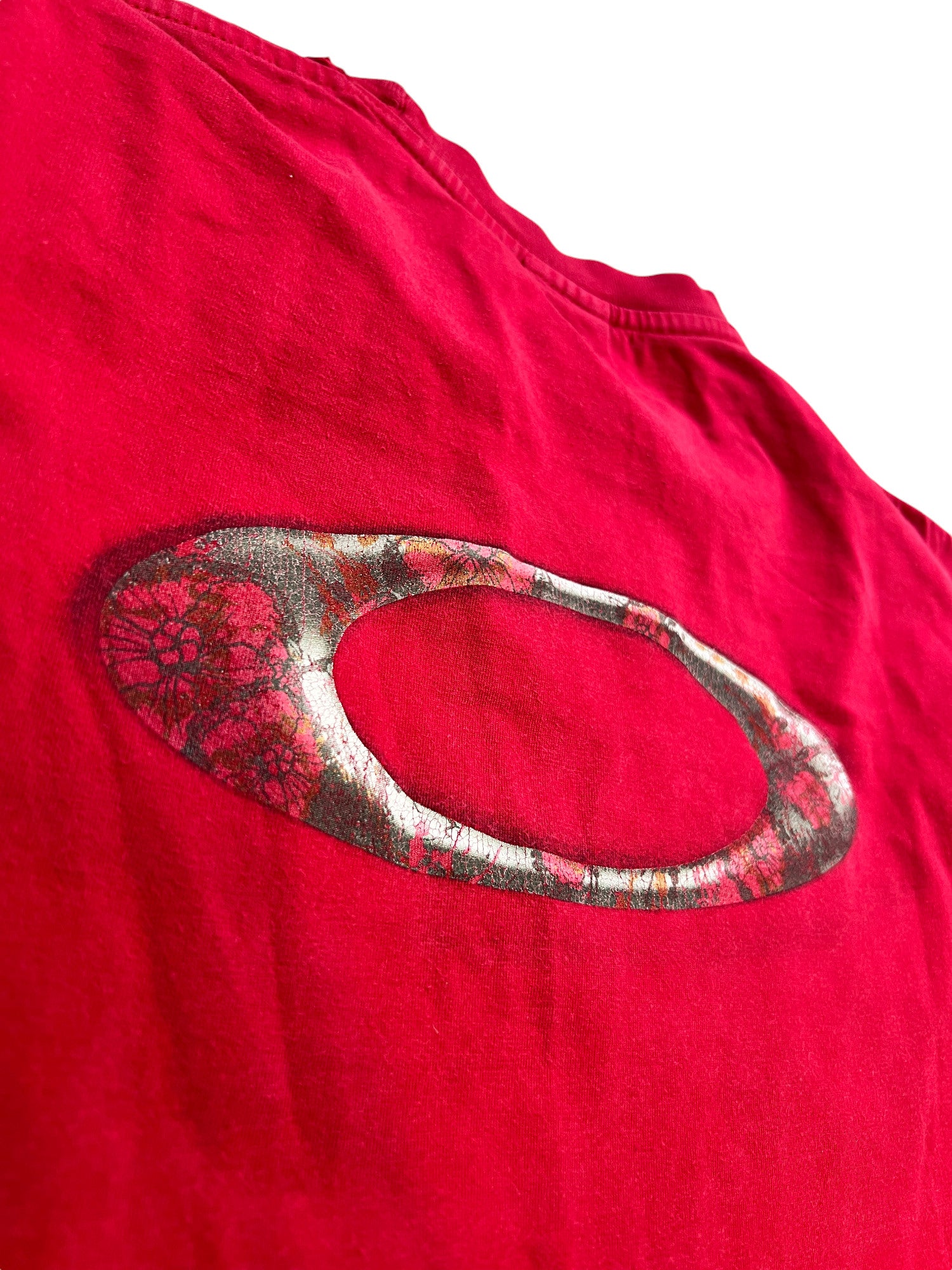 Oakley Vintage T-shirt Heavy Weight Red Big Logo Premium - cloakerstore