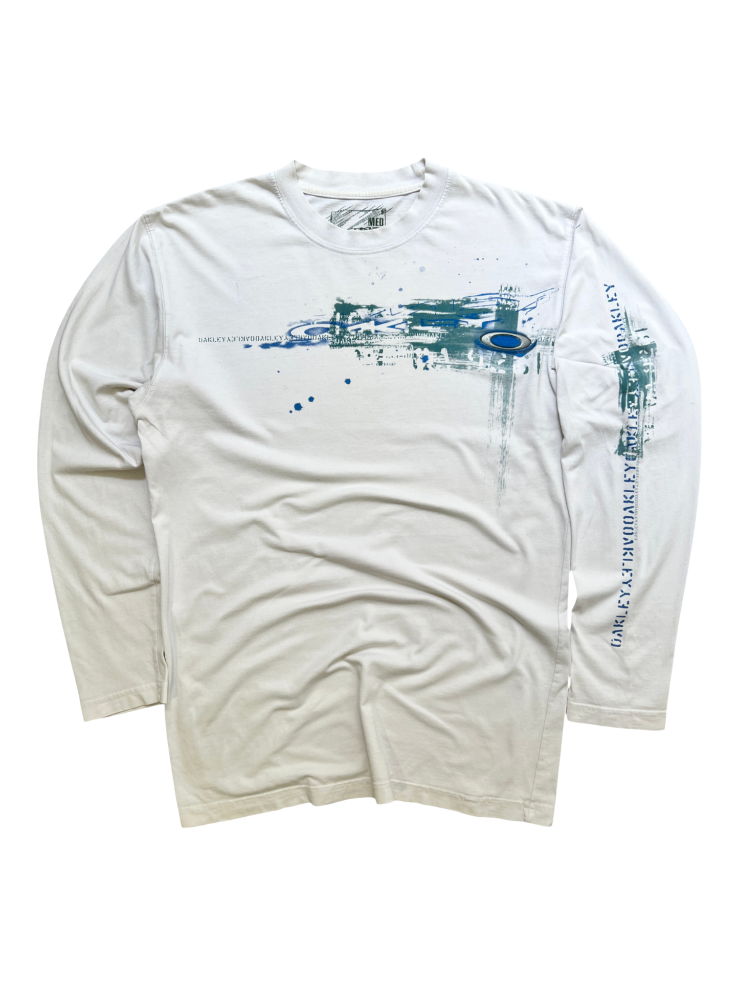 00's Oakley Long Sleeve Metal Logo White