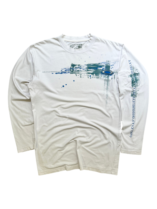 00's Oakley Long Sleeve Metal Logo White - cloakerstore