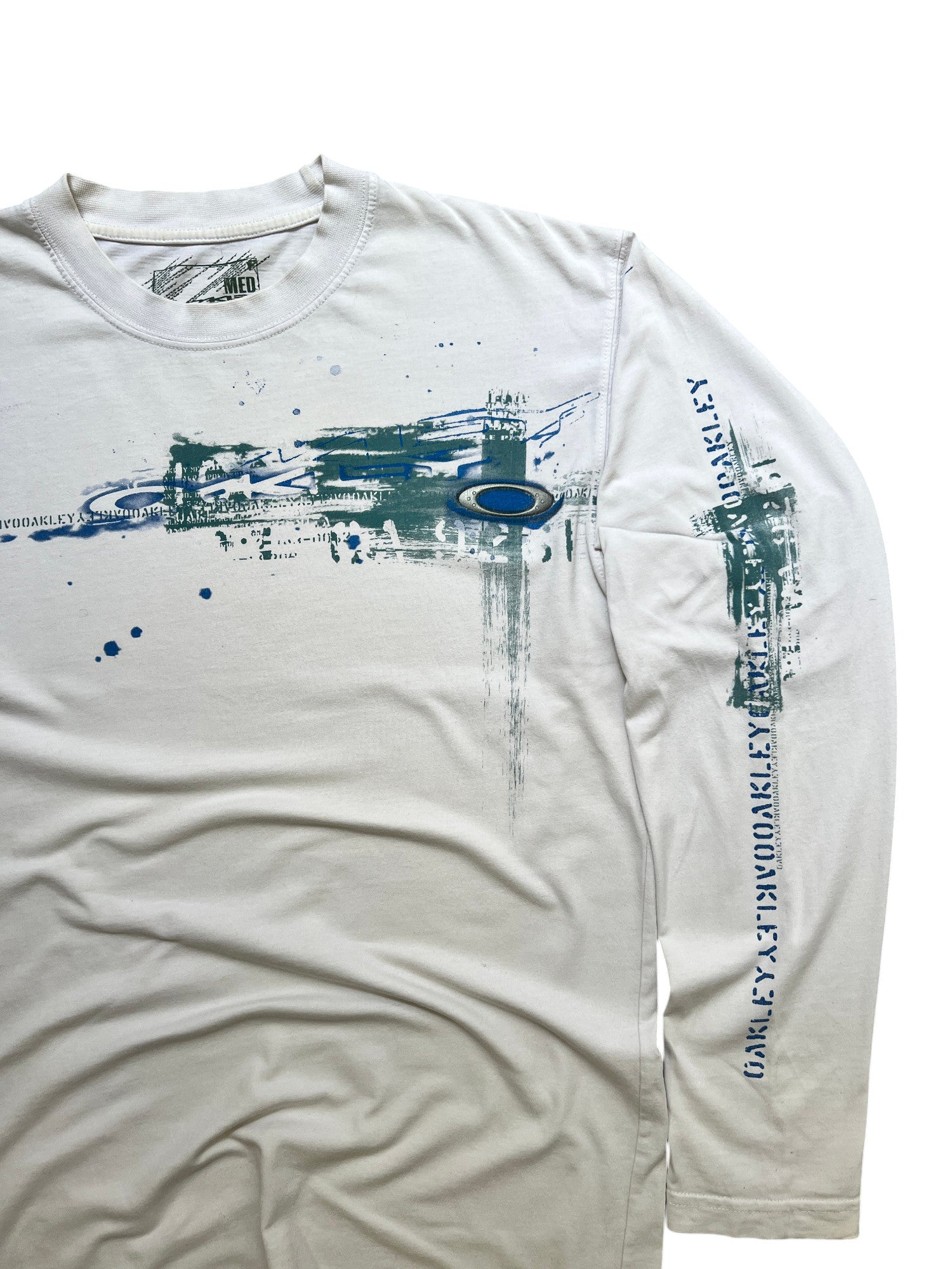 00's Oakley Long Sleeve Metal Logo White - cloakerstore