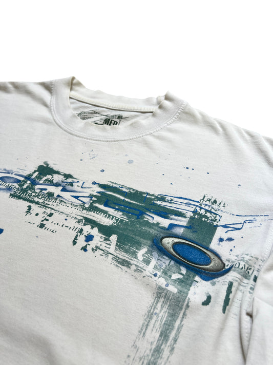 00's Oakley Long Sleeve Metal Logo White - cloakerstore