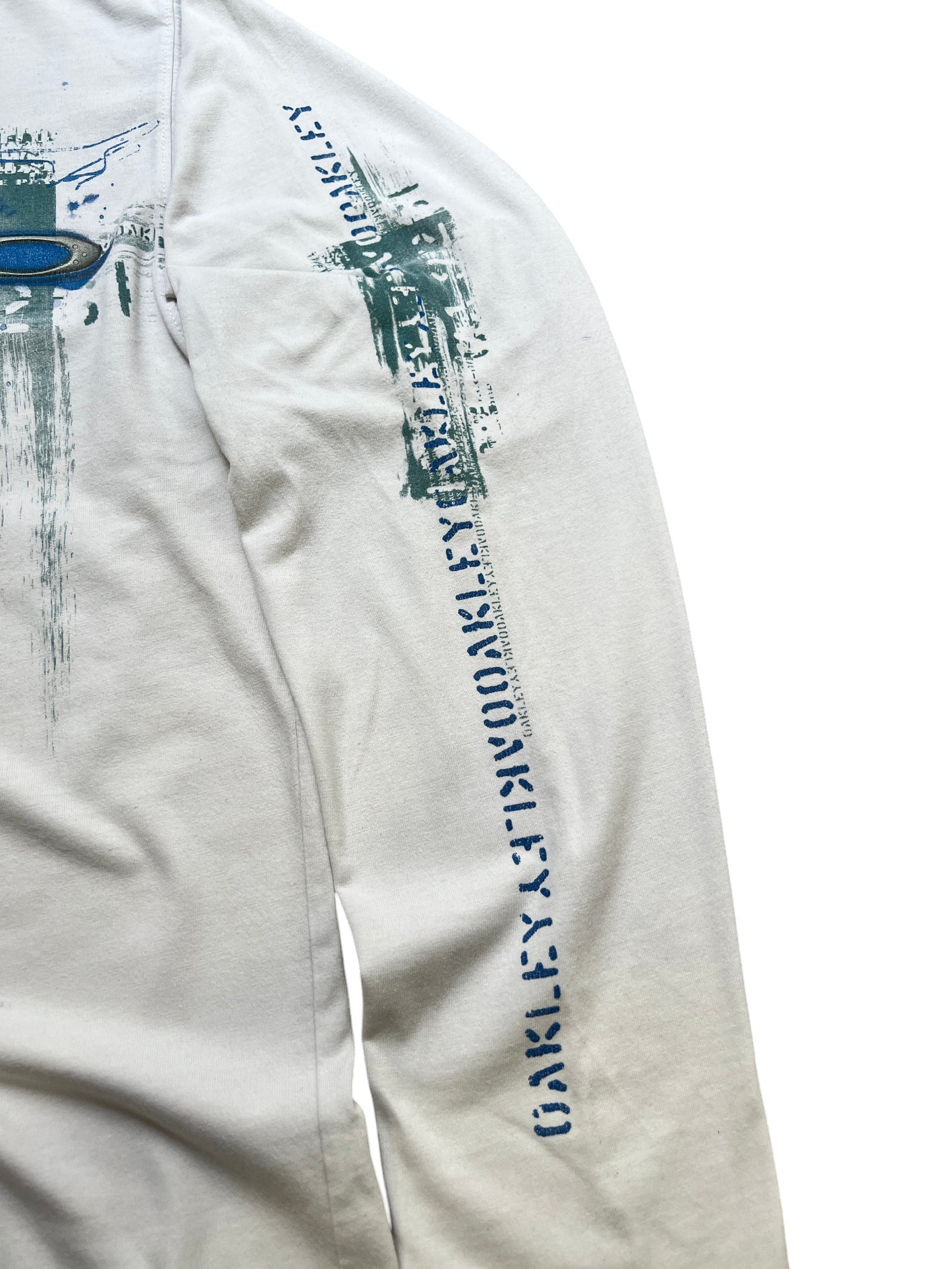 00's Oakley Long Sleeve Metal Logo White - cloakerstore