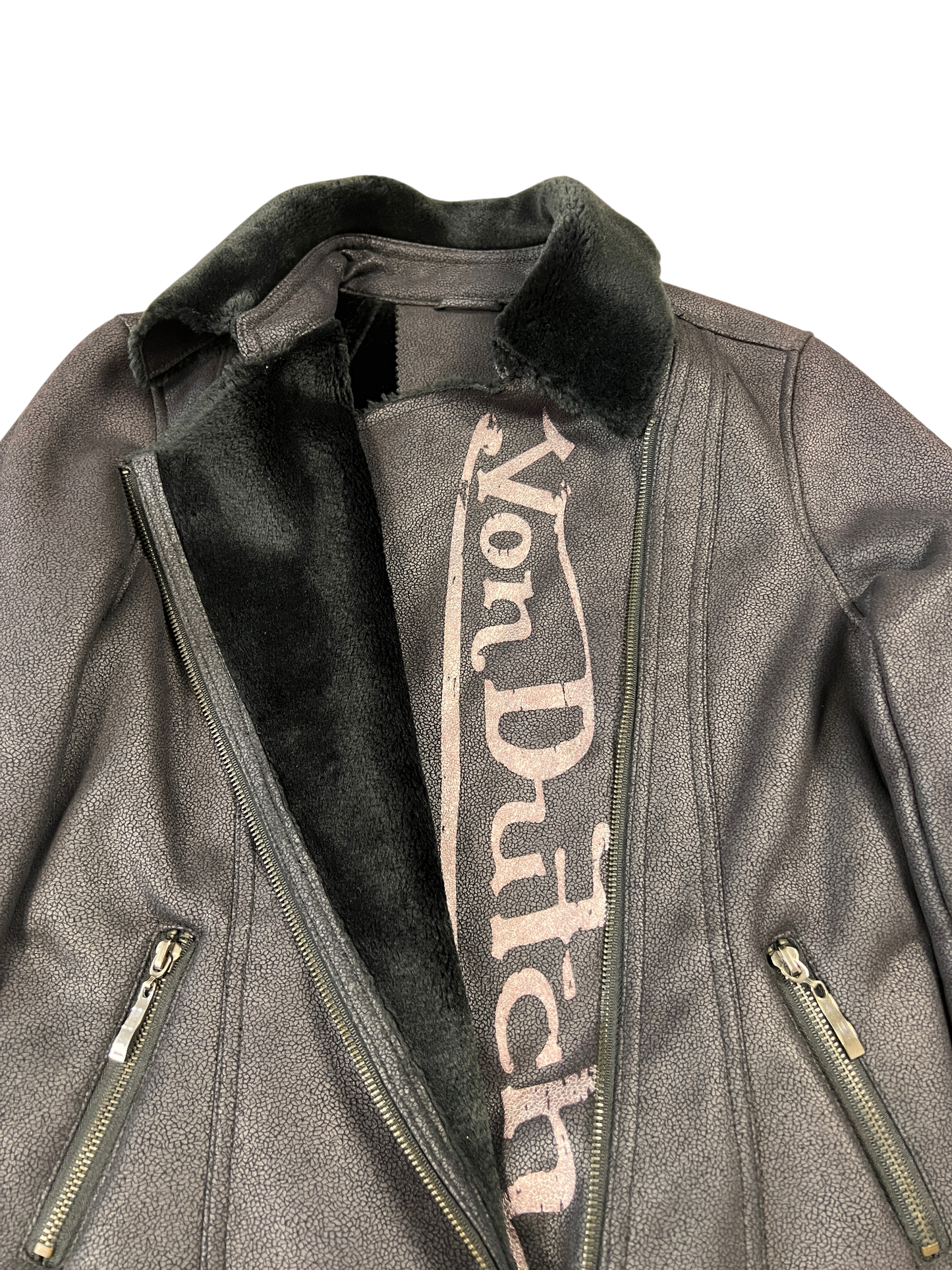 Von Dutch Biker Jacket Vintage Black Wine