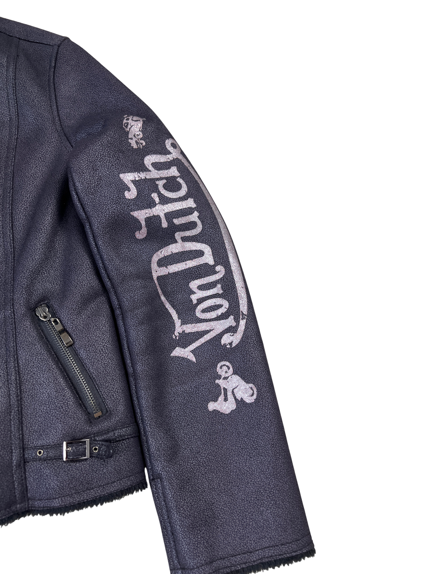 Von Dutch Biker Jacket Vintage Black Wine