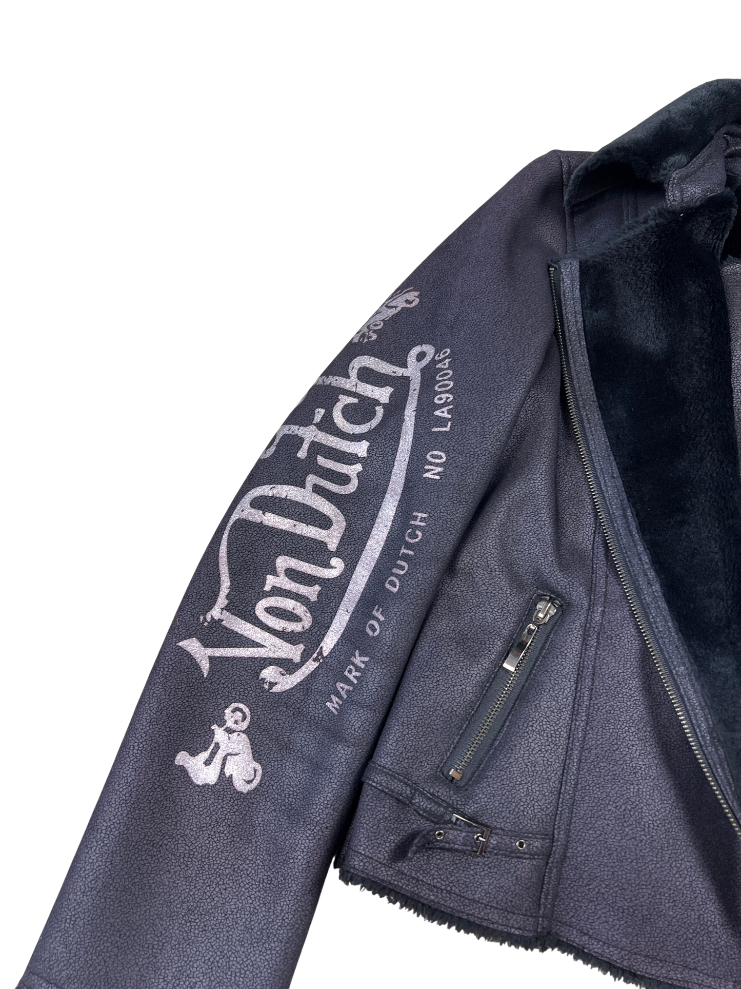 Von Dutch Biker Jacket Vintage Black Wine