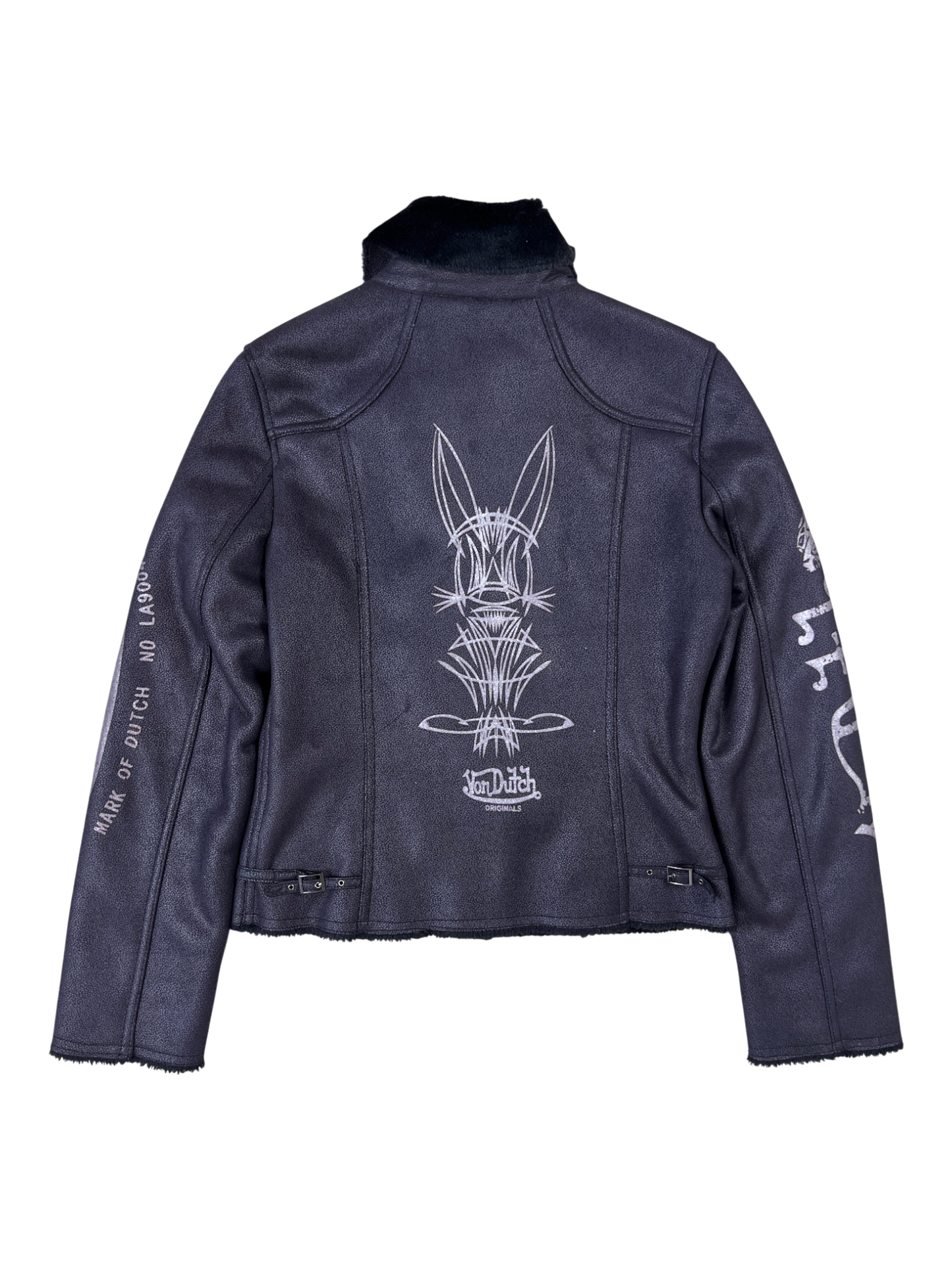 Von Dutch Biker Jacket Vintage Black Wine