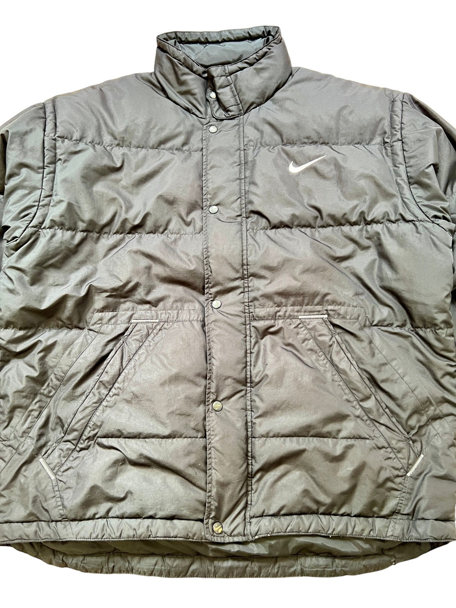 90's Nike Puffer Jacket Dark Blue - cloakerstore