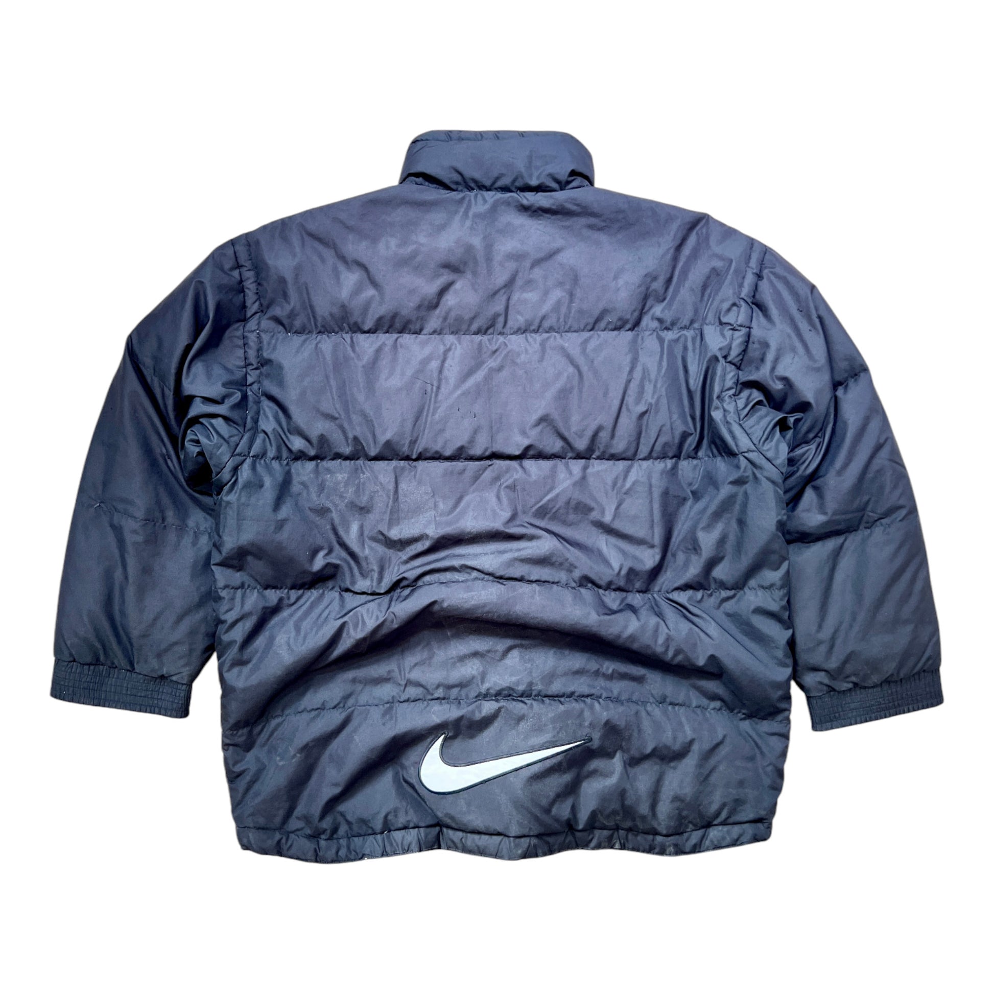 90's Nike Puffer Jacket Dark Blue - cloakerstore