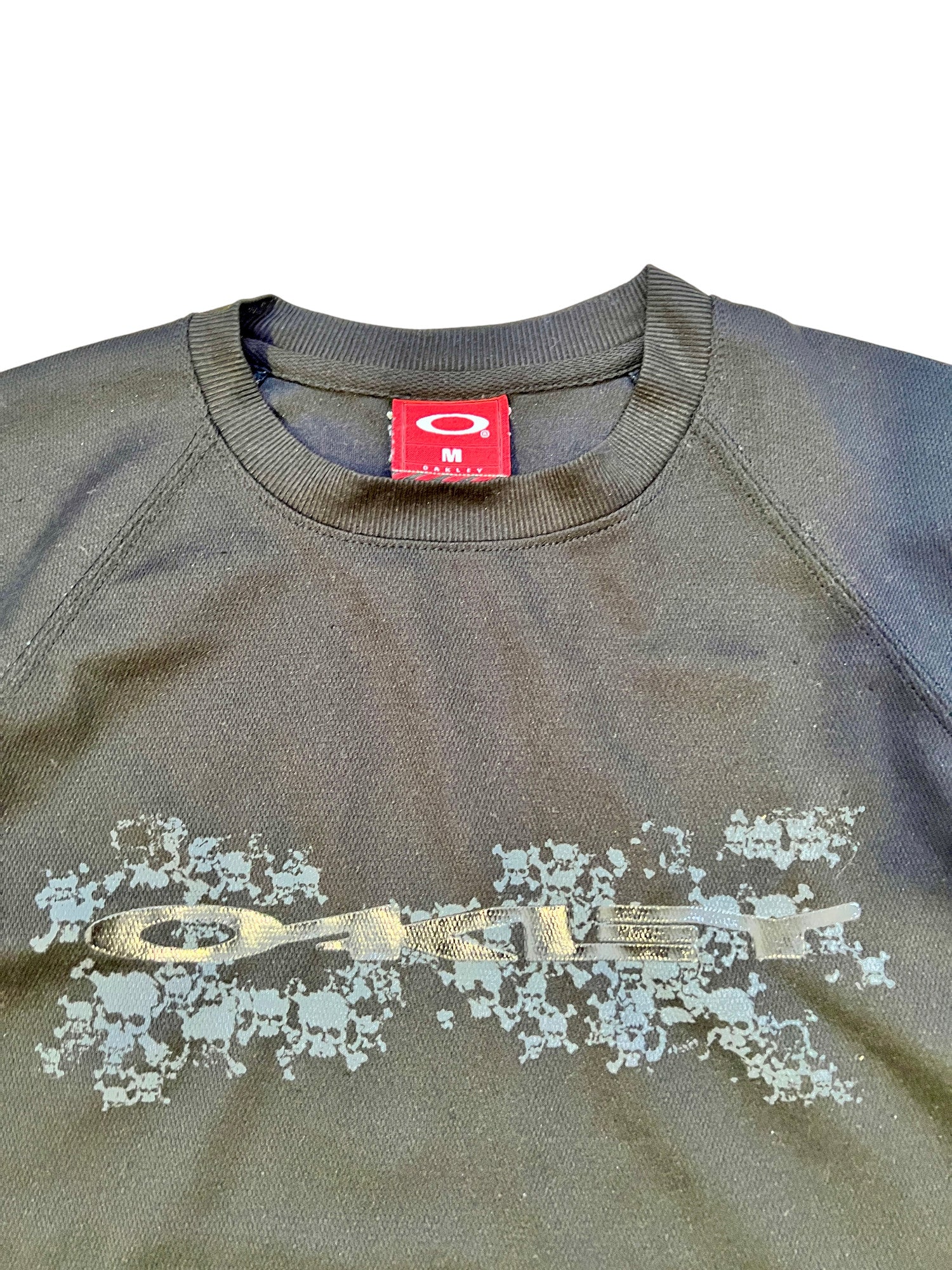 00's Oakley Long Sleeve Black Sport Skull Logo - cloakerstore