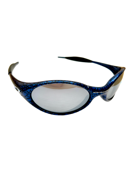 1994 Oakley Eye Jacket Cobalt Black Iridium Sunglasses - cloakerstore