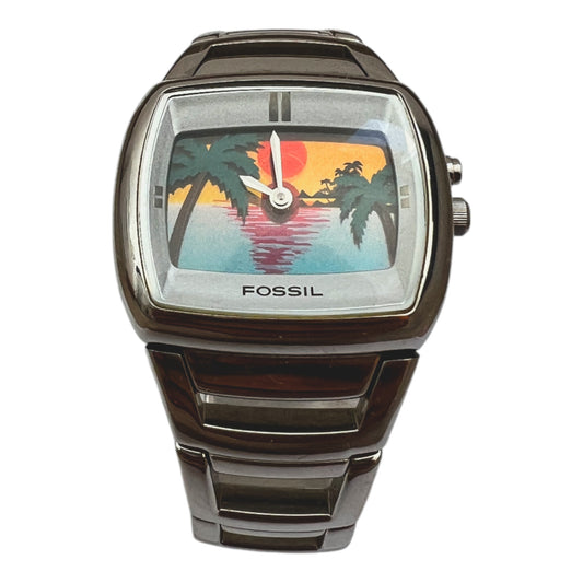 00's Fossil Big Tic Sunset Digital Vintage - cloakerstore