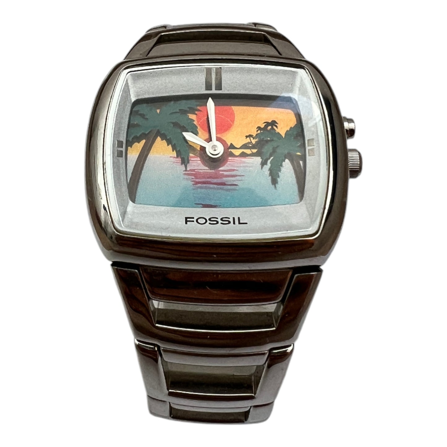 00's Fossil Big Tic Sunset Digital Vintage - cloakerstore