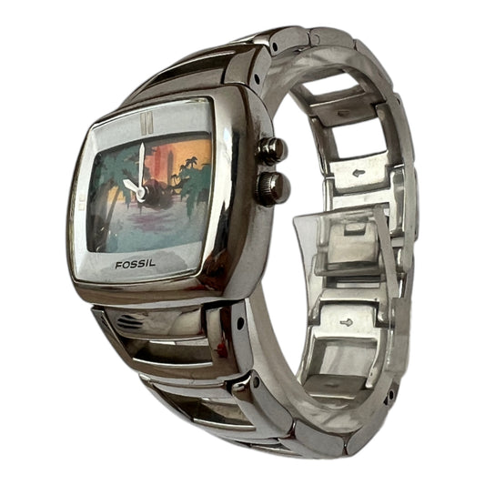00's Fossil Big Tic Sunset Digital Vintage - cloakerstore