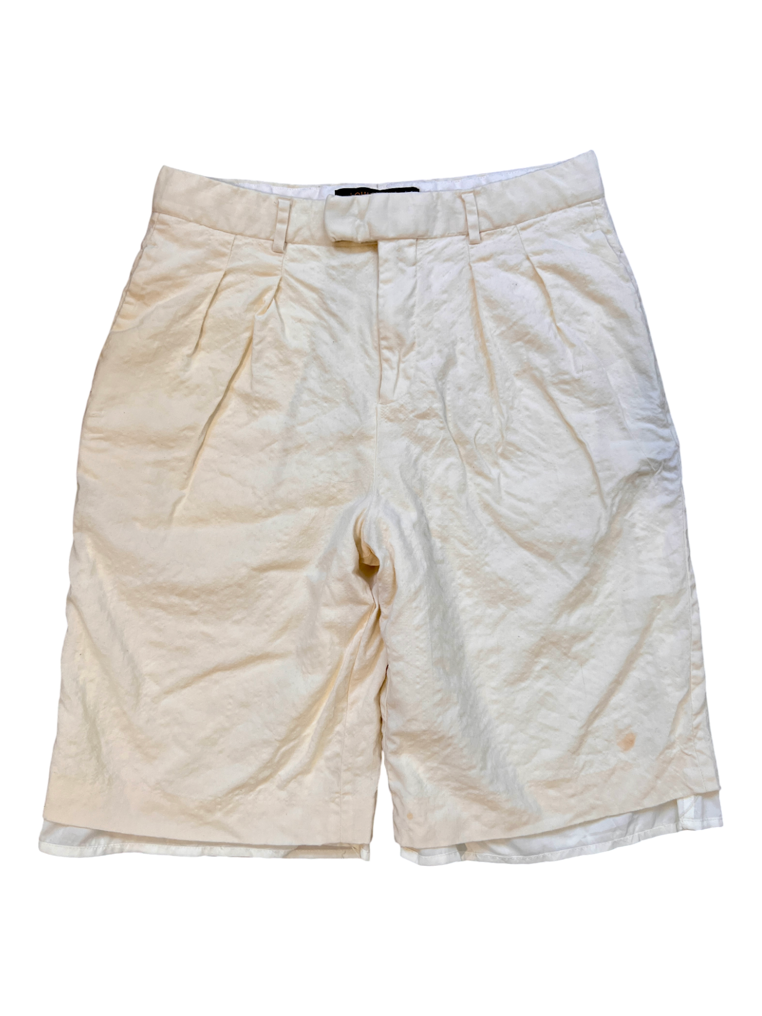 Louis Vuttion Baggy Jorts Cream White - cloakerstore