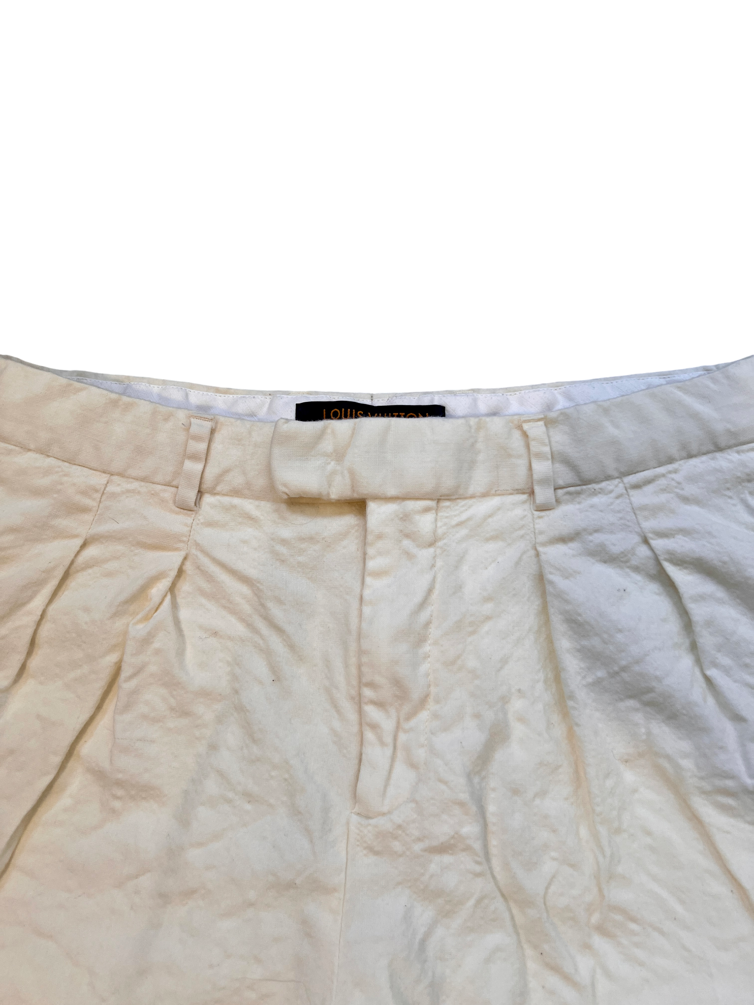 Louis Vuttion Baggy Jorts Cream White - cloakerstore