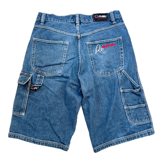 Fubu Premium Vintage Jorts Cargo Denim 2000's - cloakerstore