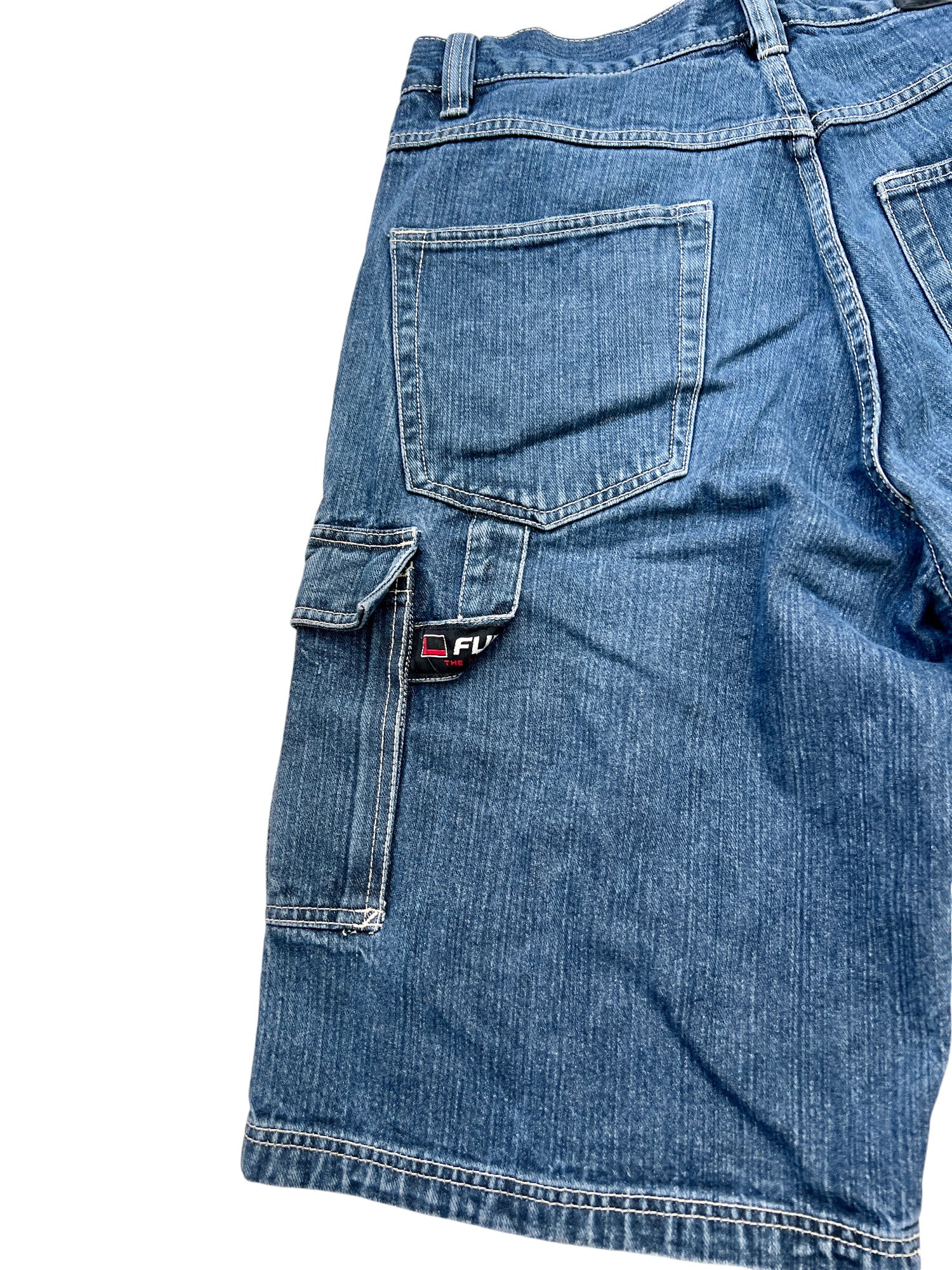 Fubu Premium Vintage Jorts Cargo Denim 2000's - cloakerstore