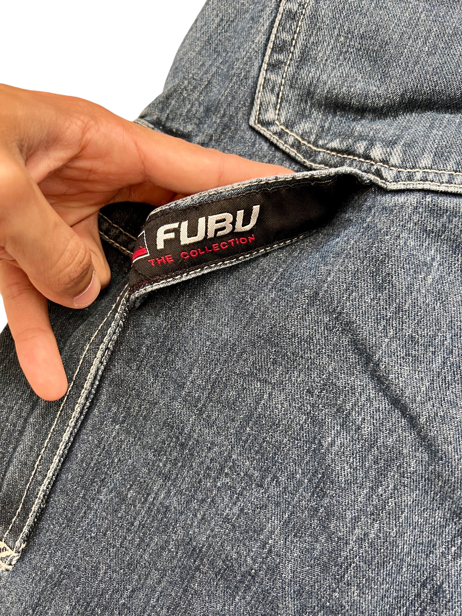 Fubu Premium Vintage Jorts Cargo Denim 2000's - cloakerstore