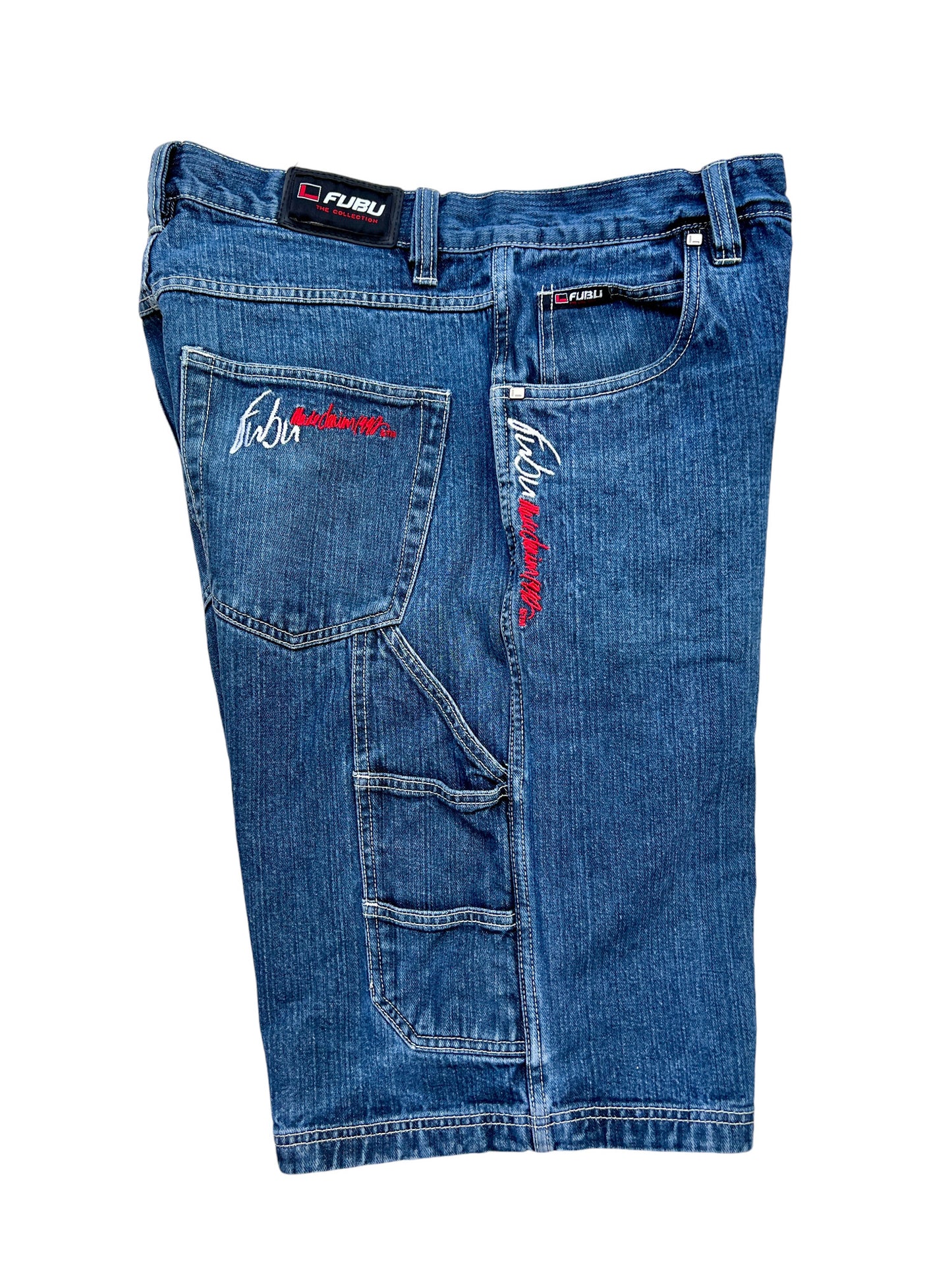Fubu Premium Vintage Jorts Cargo Denim 2000's - cloakerstore