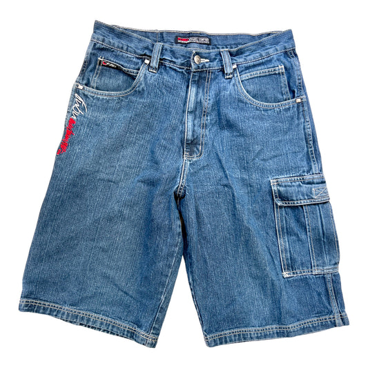 Fubu Premium Vintage Jorts Cargo Denim 2000's - cloakerstore