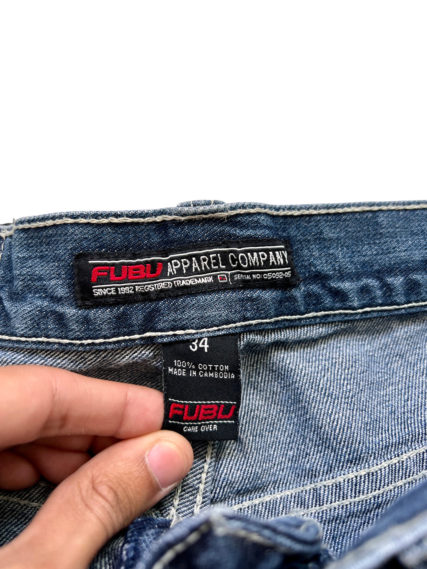 Fubu Premium Vintage Jorts Cargo Denim 2000's - cloakerstore