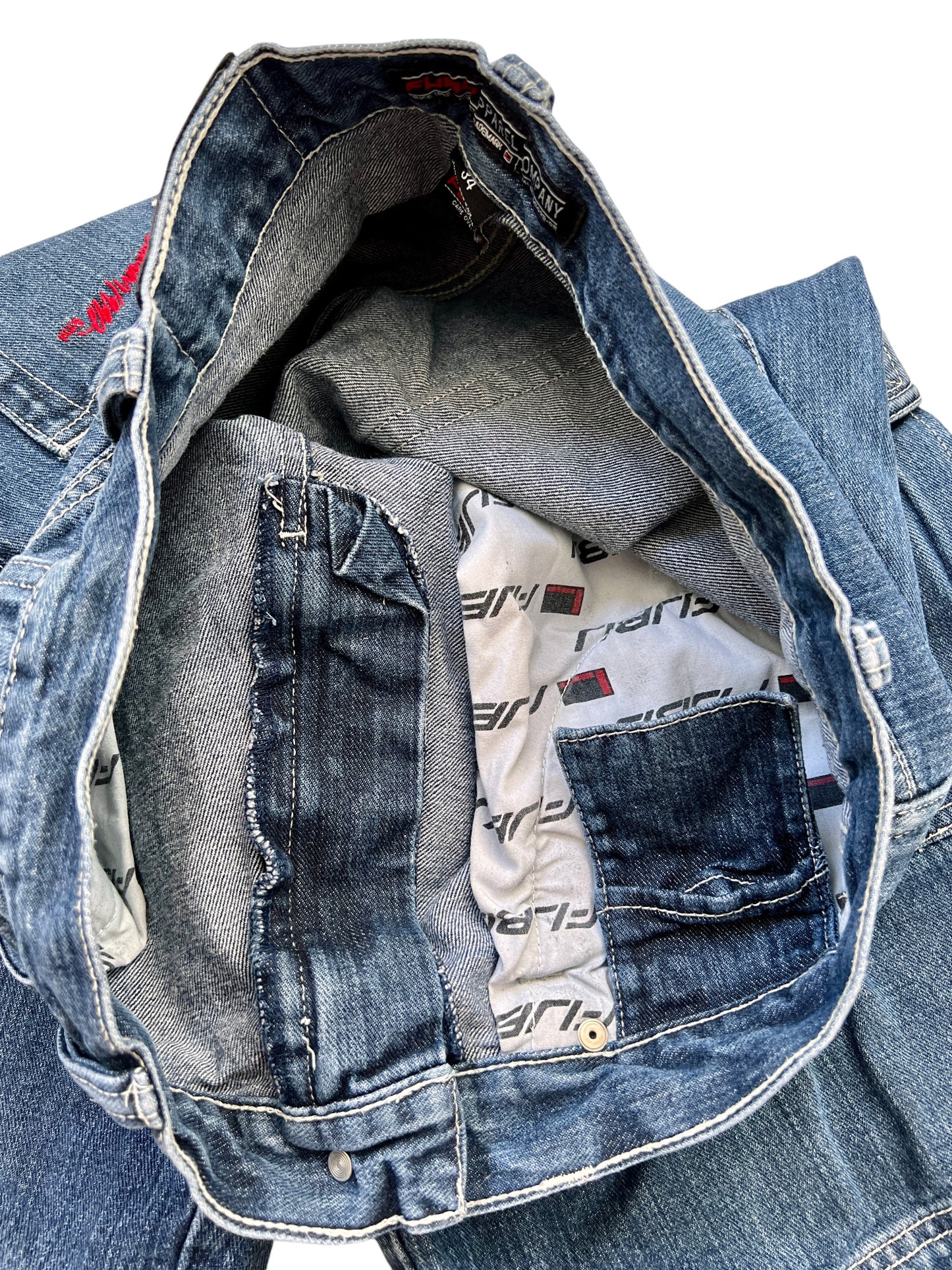 Fubu Premium Vintage Jorts Cargo Denim 2000's - cloakerstore