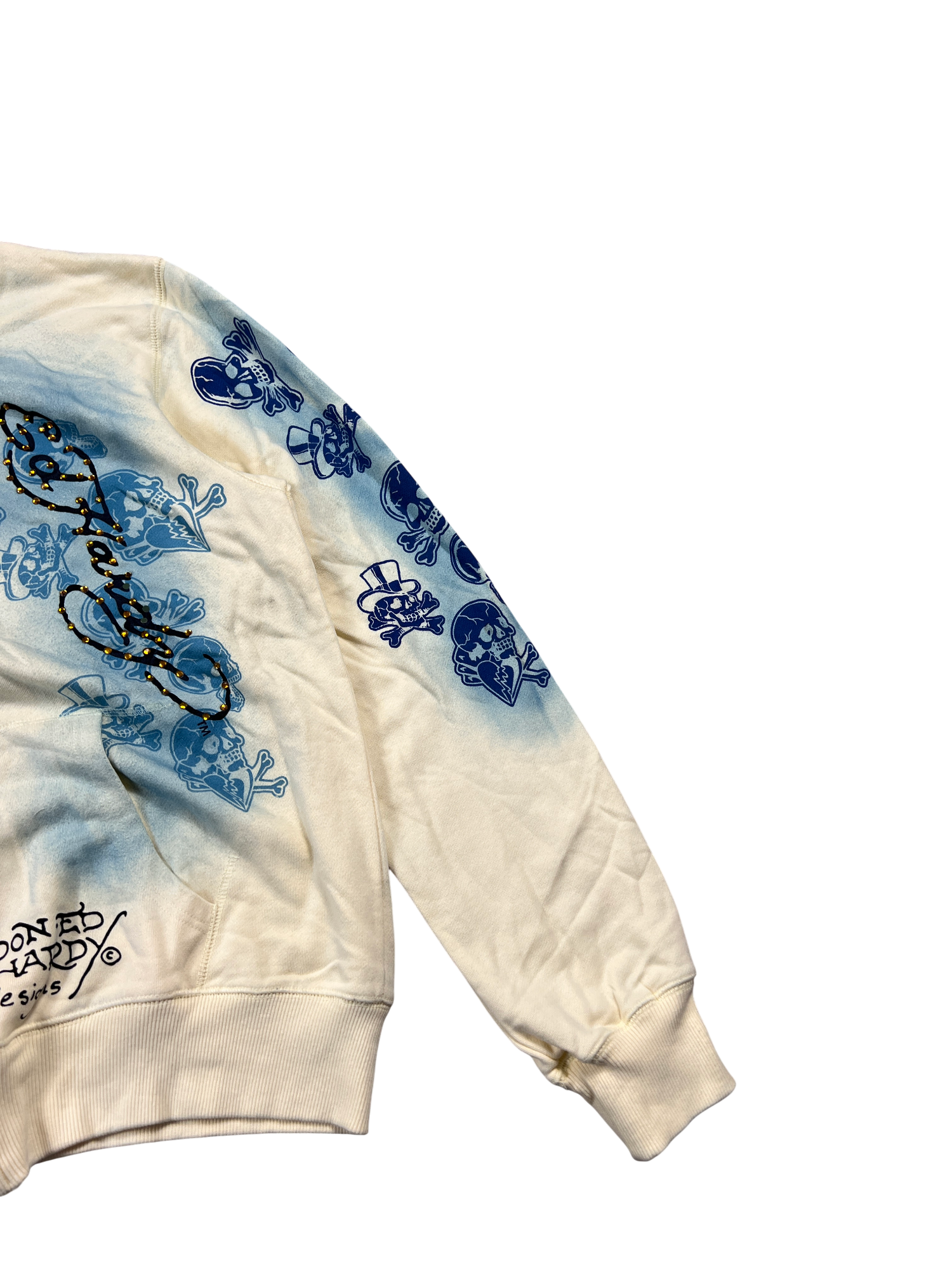 Ed Hardy Flames Skeleton Hoodie - cloakerstore