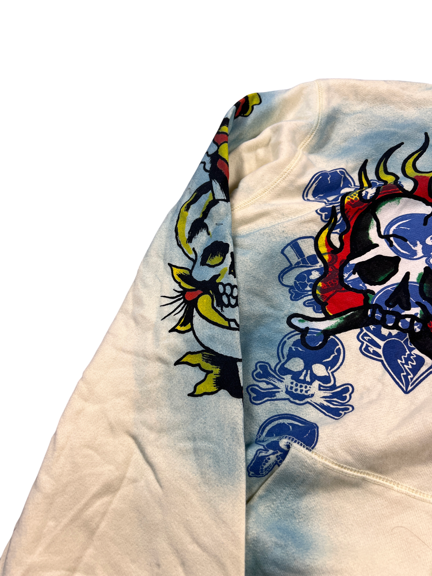 Ed Hardy Flames Skeleton Hoodie - cloakerstore