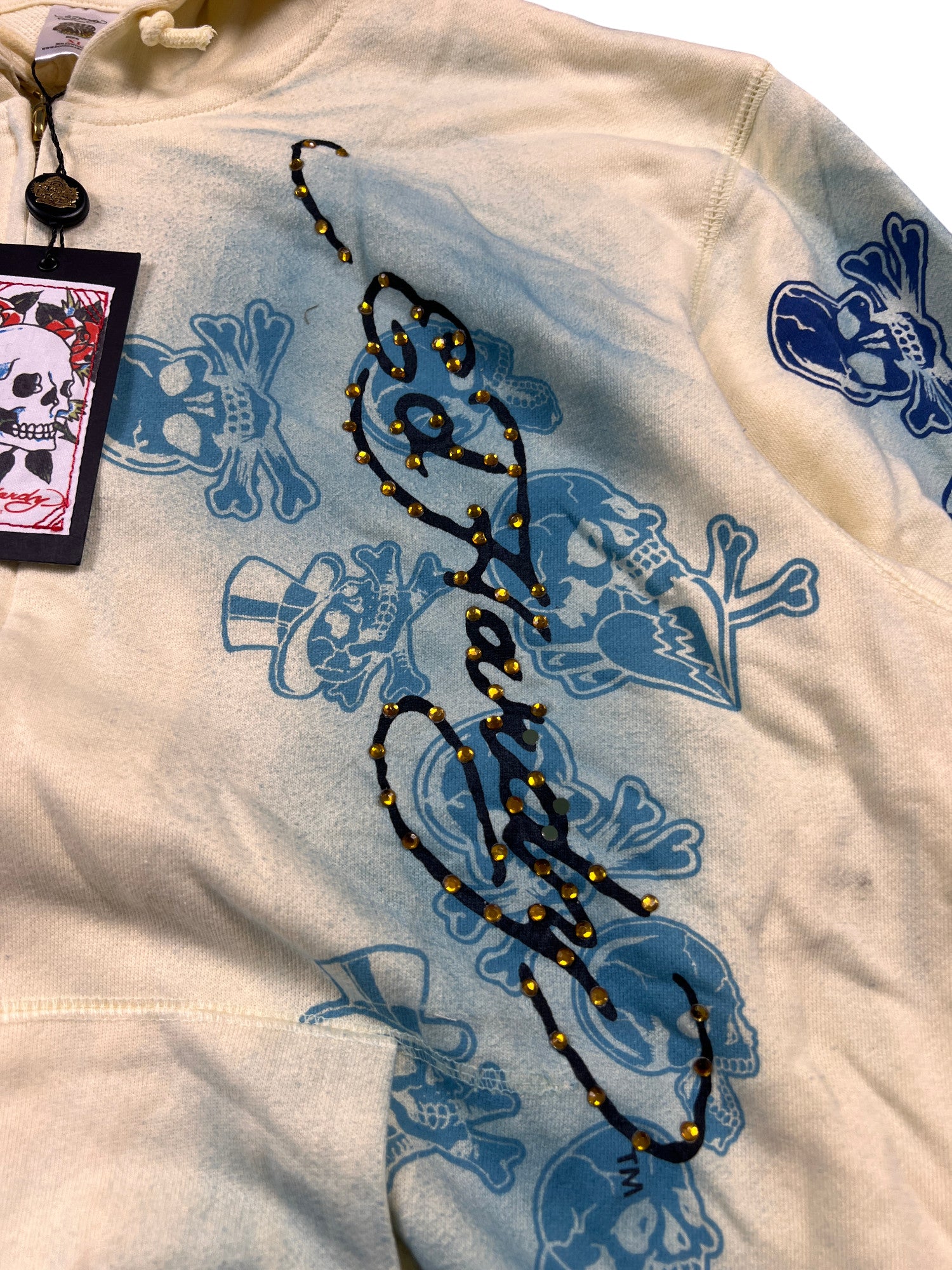 Ed Hardy Flames Skeleton Hoodie - cloakerstore