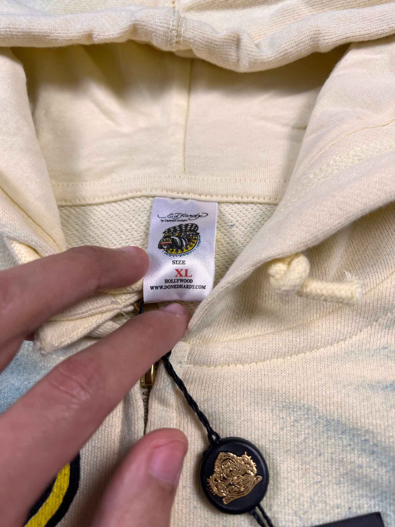 Ed Hardy Flames Skeleton Hoodie - cloakerstore