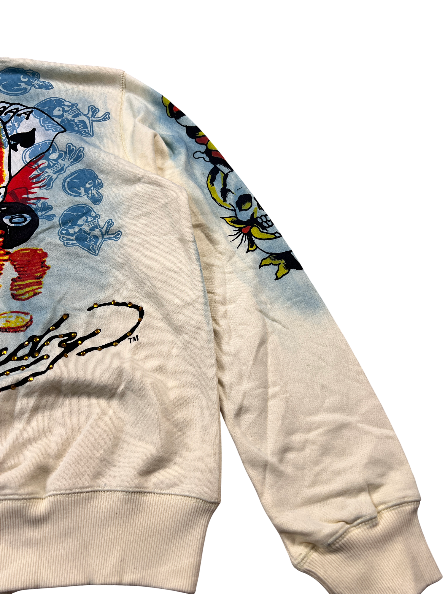 Ed Hardy Flames Skeleton Hoodie - cloakerstore