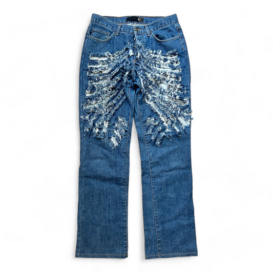 Just Cavalli Distressed Pants Denim Vintage Premium - cloakerstore